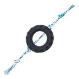 Mordedor Pneu Maciço Médio 13cm Com Dental Bone 4 Nós Pet