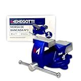Morsa Torno De Bancada C-Bigorna Menegotti Original N-03 Ferro Fundido Com Base Giratória - Nº 03