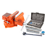 Morsa Torno De Bancada Giratório N 5 125 Mm Jogo 40 Peças