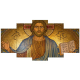 Mosaico Quadro Jesus Pintura Antiga Painel
