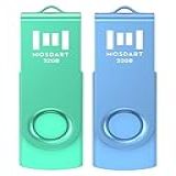 MOSDART Flash Drive USB De 32 GB Pacote Com 2 Pen Drives USB 2 0 Duplos De 32 GB Design Giratório Com Luz LED Pen Drive FAT32 Para Computadores Armazenamento De Dados