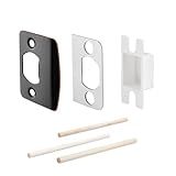 MOSECYOU Placa De Bloqueio De Porta Padrão Com Calço Espaçador- Bronze Polido A óleo- Restaurador De Trava De Porta- Atacador De Segurança Universal- Kits De Reparo Para Consertar A Porta Não Fecham