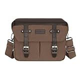 MOSISO Estojo Para Câmera Bolsa Mensageiro DSLR SLR Fotografia Sem Espelho Vintage De Couro PU Com Aba Para Dispositivos Com Capa De Chuva Compatível Com Câmera E Lentes Canon Nikon Sony Marrom
