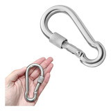 Mosquetão Aço Inox 304 Trava Roscada 10 X 100mm Cap 200kg