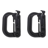 Mosquetão Chaveiro Tático Multifuncional Camping D ring Tag Cor Preto