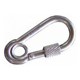 Mosquetão Com Olhal E Trava 9x90mm  Em Aço Inox