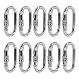 Mosquetão De Aço Oval Com Trava Para Escalada 25kn 10u