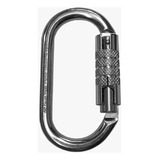 Mosquetão De Aço Oval Trava Automática Apoau 3k Alpen Pass