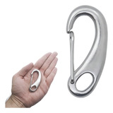 Mosquetão De Mola Aço Inox Com Olhal 7cm Capacidade 125kg