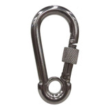 Mosquetão Em Aço Inox 10 Mm Trava Rosca Carga Trabalho 150kg