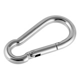 Mosquetão Em Aço Inox Com Trava Automatica Sem Olhal 11m X 120mm Ideal Para Barcos Lanchas Iates Veleiros Aventuras Escaladas Rapel Chaveiros Guia Coleira Pet Prender Na Mochila Acampamentos Seavix