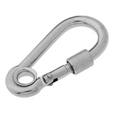 Mosquetão Inox Com Trava Rosqueável E Olhal 5mm X 50mm Mosquetão Multiuso Seavix Barcos Lanchas Iates Veleiros Caiaque Pesca Aventuras Floresta Chaveiro Coleira Pet Prender Coisas Acampar Camping