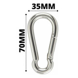 Mosquetão Inox Simples 7mm X 70mm Sem Olhal Engate Rápido