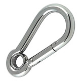 Mosquetão Inox Trava Automática 7mm X 70mm Com Olhal