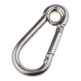 Mosquetão Inox Trava Automática 8mm X 80mm Com Olhal