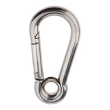 Mosquetão Inox Trava Automática 8mm X 80mm Com Olhal
