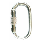 Mosquetão Oval De Aço Silver Trava De Rosca 25kn Alpen Pass