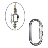 Mosquetão Oval Em Aço Com Rosca 25kn Quality Fix