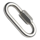 Mosquetão Oval Em Inox 5x49mm 300kg Trava Com Rosca