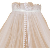 Mosquiteiro Berço Bebe Com Dossel Rococo Liso Branco Unisex