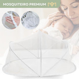 Mosquiteiro Para Ninho Redutor De Berço Universal Dobrável Avulso Enxoval Bebê Portátil Branco