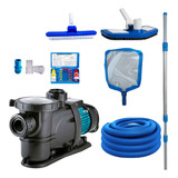 Moto Bomba Para Piscina 1 4cv Lepono Com Kit Limpeza Peneira