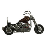 Moto Customizada Miniatura De Metal Vintage E Decorativa