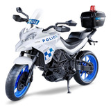 Moto De Brinquedo Polícia Multi Motors Grande Azul Roma