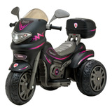 Moto Elétrica 12v Sprint Turbo Preta Pink Com Capacete Bieme Cor Preto Com Rosa Voltagem Do Carregador 110v 220v