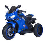 Moto Eletrica Infantil Azul Mini Motoca Musical Auxiliar P2 Bang Toys