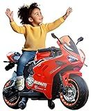 Moto Elétrica Infantil Motinha Motocicleta Brinquedo Passeio Veículo Bateria 12v Recarregável -Vermelha-