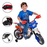 Moto Elétrica Infantil Motocross Azul 6v Homeplay