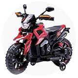 Moto Elétrica Infantil Motocross Vermelha Com Som De Motor Musica E Luz Farol De Led