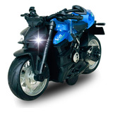 Moto Miniatura Brinquedo Coleção Fricção Acende Farol Som
