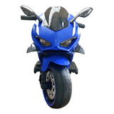 Moto Motocicleta Elétrica Infantil 12v Motorizada Azul Bike Esportiva Potente Rádio Grande