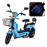 Moto Scooter Bicicleta Basket Eletrica Wehawk 500w 40km Hw500 Cor Azul claro 48v
