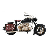 Motocicleta Metal Miniatura 26cm Preta Estilo Retrô Vintage