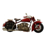 Motocicleta Metal Vermelha Miniatura Estilo Retrô Vintage