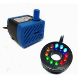 Motor Bomba Submersa Bombinha Fonte Água   Luminária 12 Leds