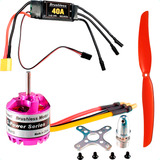 Motor Brushless 2830 1300kv Esc 40a Hélices 9050