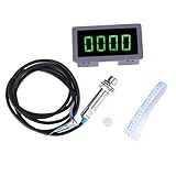 Motor LED Tacho- DC 8-24V 40mA 10-9999RPM 4 Digital LED Tacômetro RPM Medidor De Velocidade Com Sensor De Interruptor De Proximidade Hall NPN Verde Para Industrial