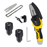 Motosserra Eletrica A Bateria Mini Eletrosserra Serra Portat Cor Amarelo 110v 220v