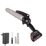 Motosserra Elétrica Portátil à Bateria 6 Polegadas De Mão Bateria Recarregável Bivolt Mini Motoserra Ferramenta De Uma Mão Para Poda De Galhos
