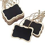 MOTYAWN Pacote Com 20 Etiquetas De Quadros Negros Apagáveis Quadro Negro Dupla Face Com Cordão Pendurado Placas De Quadro Negro De Madeira Para Etiquetas De Preço Etiquetas De Mensagem