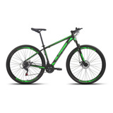 Mountain Bike Alfameq Atx Aro 29 15 21v Freios De Disco Mecânico Câmbios Indexado Mtb Cor Preto/verde