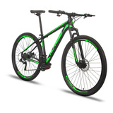 Mountain Bike Alfameq Atx Aro 29 17 27v Freios De Disco Hidráulico Câmbios Indexado Mtb Cor Preto verde