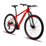 Mountain Bike Alfameq Makan Aro 29 17 24v Freios De Disco Mecânico Câmbios Index Cor Vermelho