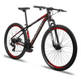 Mountain Bike Alfameq Makan Aro 29 19 24v Freios De Disco Mecânico Câmbios Index Cor Preto/vermelho