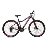 Mountain Bike Alfameq Pandora Aro 29 15 27v Freios De Disco Cor Preto rosa azul Tamanho Do Quadro 15