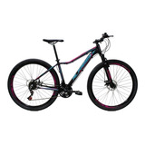 Mountain Bike Alfameq Pandora Aro 29 17 21v Freios De Disco Mecânico Câmbios Indexado Mtb Cor Preto verde azul turquesa rosa